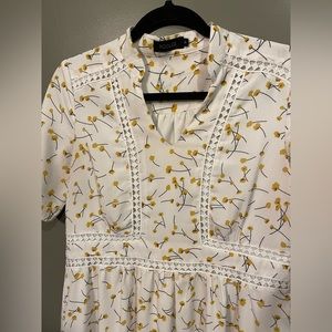 Roolee cream and mustard yellow long midi dress size medium